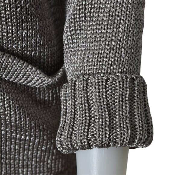 Banana Republic Metallic Chunky Knit Long Cardigan Sweater Champagne Size Small - Picture 10 of 15